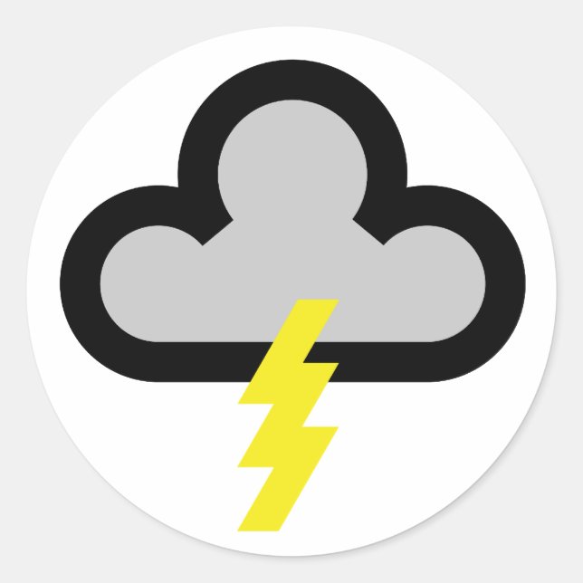 Wetterblitz-Symbol Runder Aufkleber (Vorderseite)