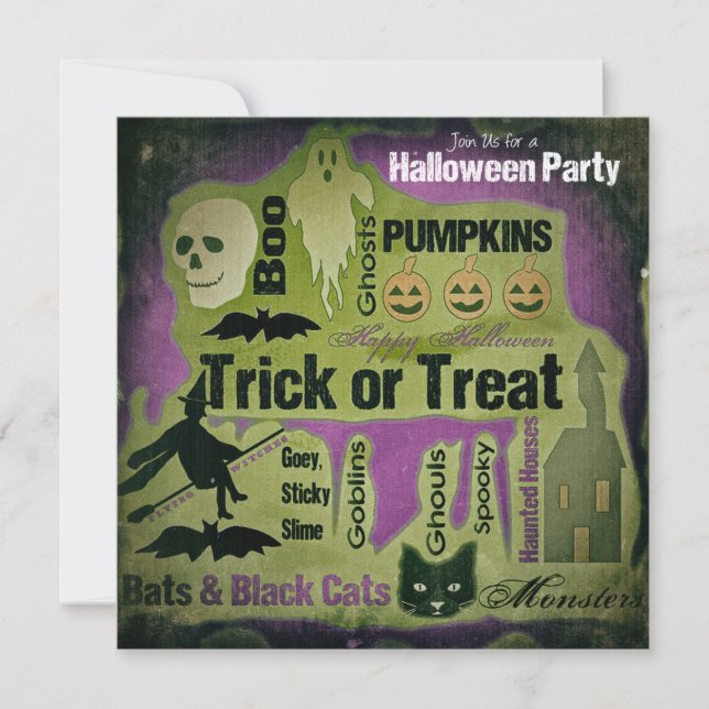 Wettereinladung Halloween-Party Einladung (Vorderseite)