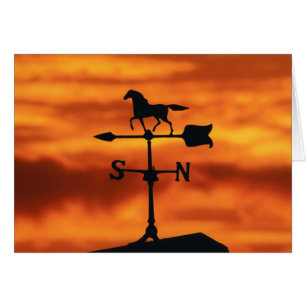 Wetterfahne am Sonnenuntergang