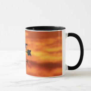 Wetterfahne am Sonnenuntergang Tasse