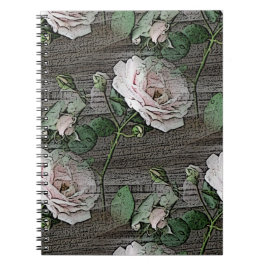 Wetterfertige Rose auf Holz Notizblock