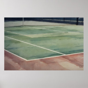 Wetterfest Tennisplatz Nah Up Art Poster