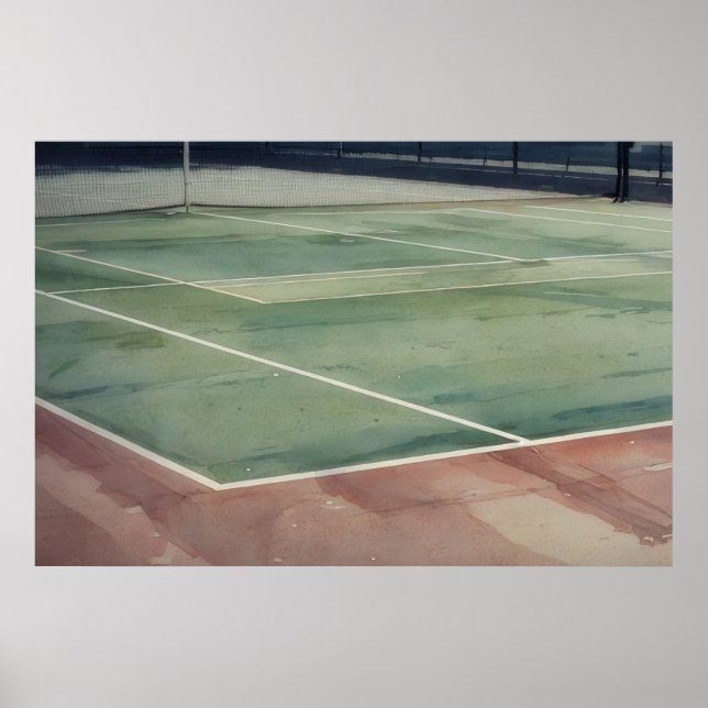 Wetterfest Tennisplatz Nah Up Art Poster (Vorne)