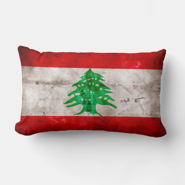 Wetterflagge im Libanon Lendenkissen (Vorderseite)