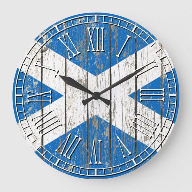 Wetterflagge in Schottland Große Wanduhr (Vorderseite)