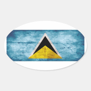 Wetterflagge Saint Lucian Ovaler Aufkleber