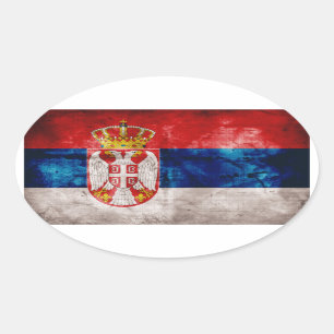 Wetterflagge Serbien Ovaler Aufkleber