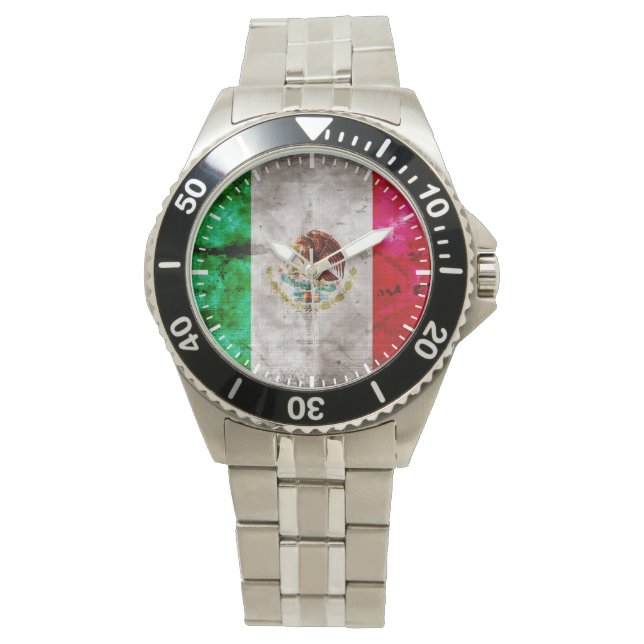 Wetterflagge Vintag Mexiko Armbanduhr (Vorderseite)