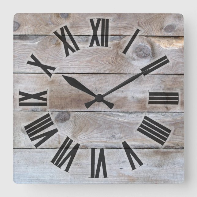 Wetterholz Quadratische Wanduhr (Vorderseite)