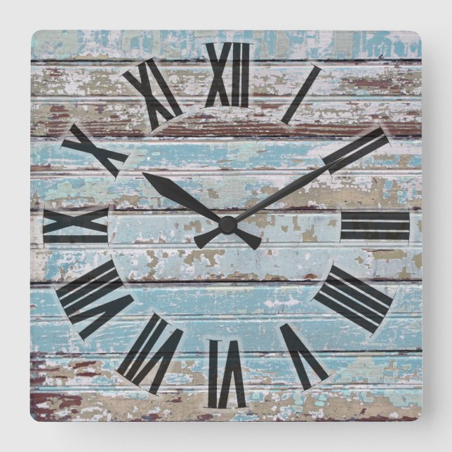 Wetterholz Quadratische Wanduhr (Vorderseite)