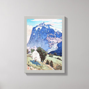 Wetterhorn, Hiroshi Yoshida, Holzschnitt Leinwanddruck
