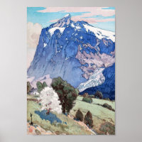 Wetterhorn, Hiroshi Yoshida, Holzschnitt