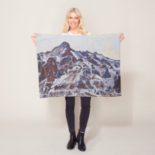 Wetterhorn Mountain (Schneelandschaft im Winter) Fleecedecke