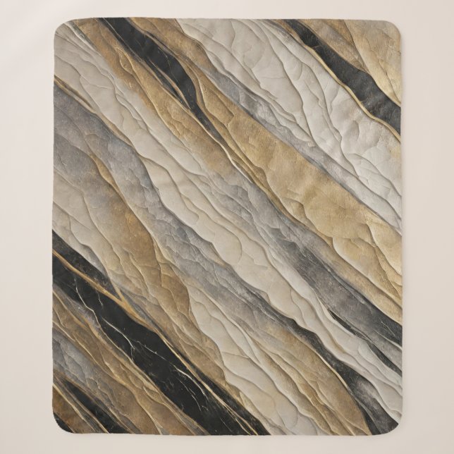 Wetterschwarz und goldener Streifen Sherpadecke (Vorderseite)