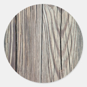 Wettertes Holzplanken mit Korn Hintergrund Vorlage Runder Aufkleber