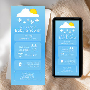 Wettervorhersage App Snow Neutral Baby Dusche Einladung