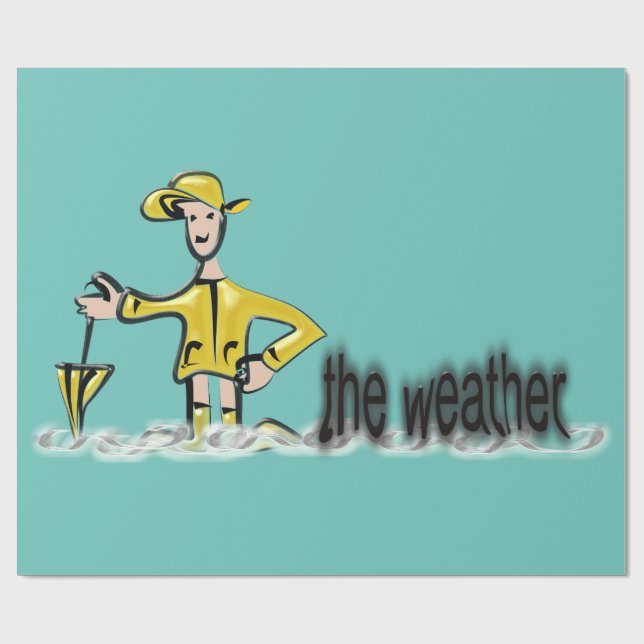 Wettervorhersage für Regenbekleidung Geschenkpapier (Flach)
