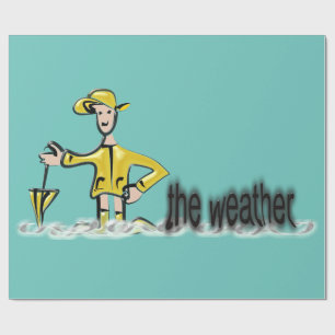 Wettervorhersage in Regenbekleidung Geschenkpapier