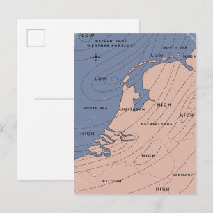 Wettervorhersage Niederlande Einladungspostkarte