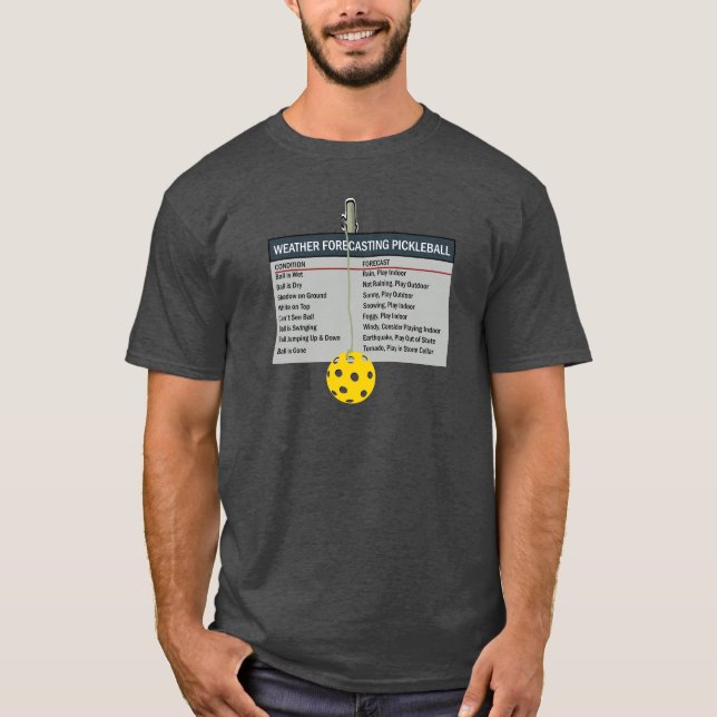 Wettervorhersage Pickleball T-Shirt (Vorderseite)