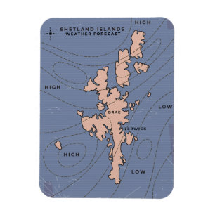 Wettervorhersagungskarte der Shetland-Inseln Magnet