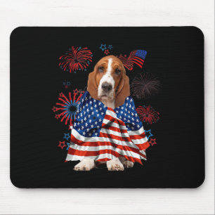 Wetthund Amerikanische USA-Flagge 4. Juli Hundelie Mousepad