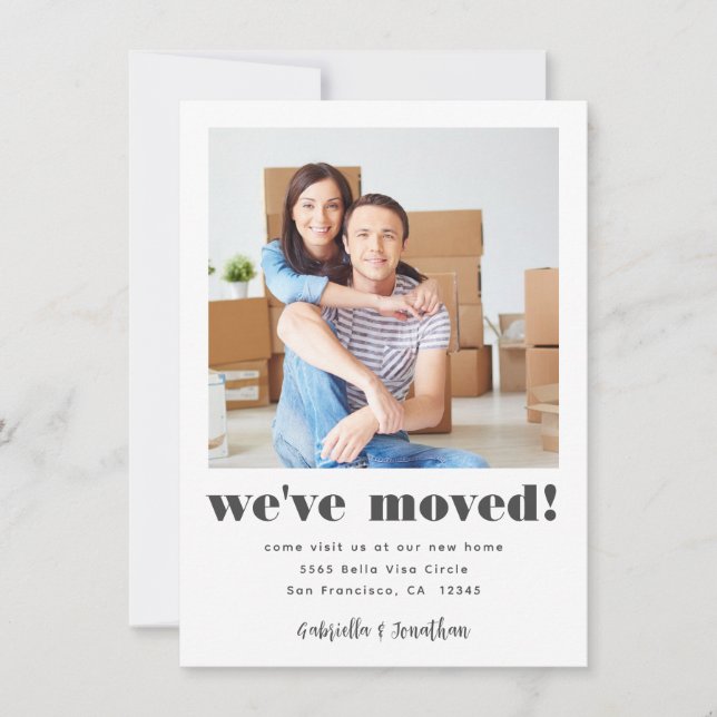 Weve moderne Moved Photo Nouveau Faire-part (Devant)