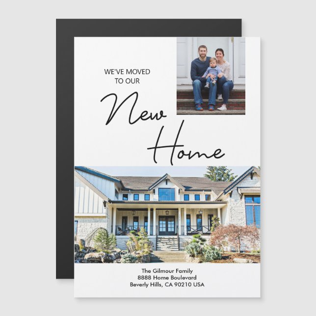 We've moved Custom Photo New Address Moving Magnetkarte (Vorne/Hinten)