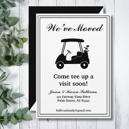 We've Moved Elegant Golf Cart Silhouette New Home Ankündigung