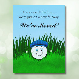 We've Moved Funny Golf Ball in Rough Personalized Postkarte