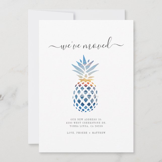Weve Moved Pineaple Änderung der Adresse bewegen Ankündigung (Vorderseite)