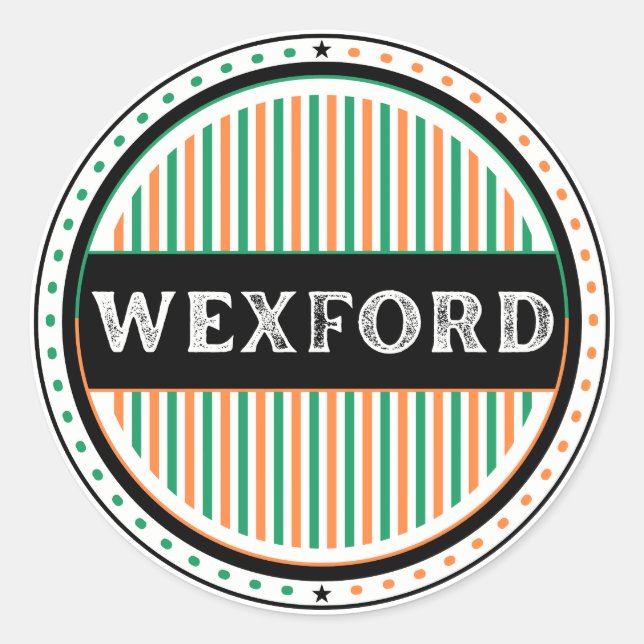Wexford City Pride Emblem – Irish Identity Runder Aufkleber (Vorderseite)