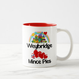 Weybridge, Surrey UK Lieben Mince Pies Zweifarbige Tasse