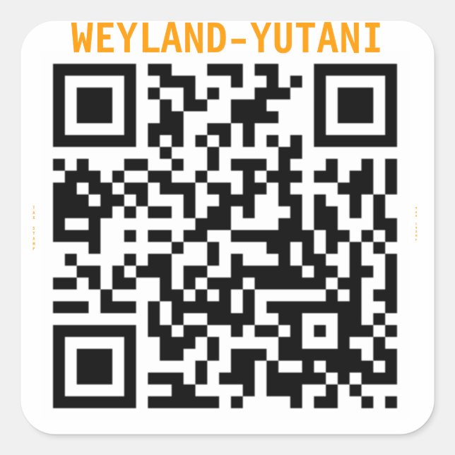 Weyland Yutani Tax Briefmarke Quadratischer Aufkleber (Vorderseite)