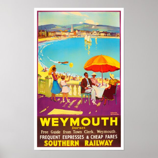 Weymouth Angleterre vintage travel Poster (Devant)