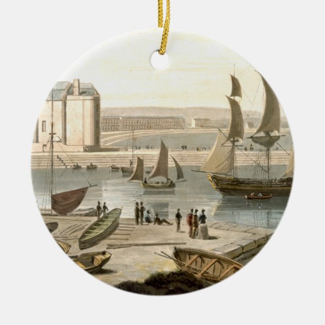 Weymouth Hafen, von 'einer Reise um großen Briten Keramikornament (Vorne)