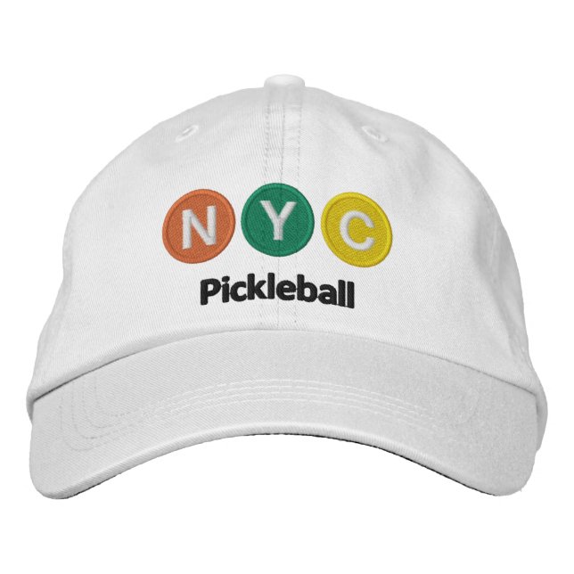 Wh u. hellfarbiges NYC Pickleball Bestickte Baseballkappe (Vorderseite)