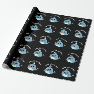 Wha-le-llujah Funny Blue Whale Pun Dark BG Geschenkpapier