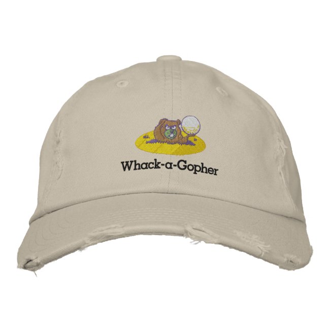 Whack-A-Gopher Brodé Funny Golf Casquette Design (Devant)
