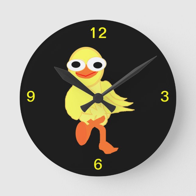 Whacky Bird Clock Runde Wanduhr (Vorderseite)