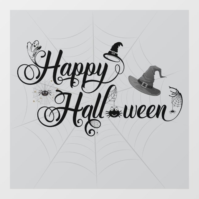 Whacky Happy Halloween mit Weben Fensteraufkleber (Blatt)