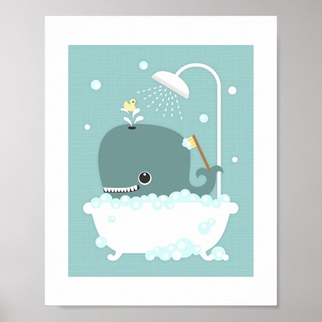 Whalblubble Bath Poster Print (Vorne)