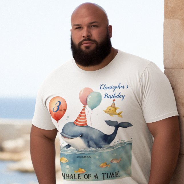 Whale a Time Crew Captain Boys Birthday Vater T-Shirt (Von Creator hochgeladen)
