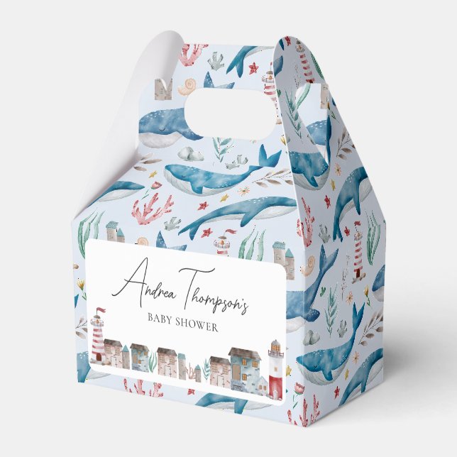Whale Ahoy Es ist eine Baby-Dusche Geschenkschachtel (Vorderseite)