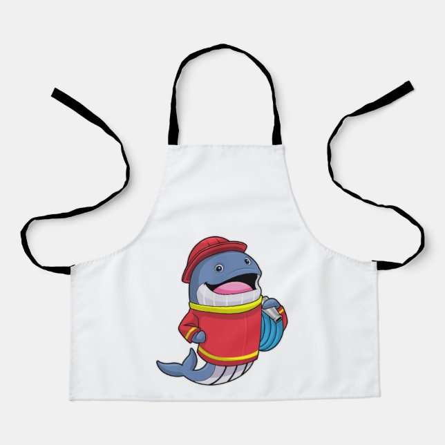 Whale als Feuerwehrmann mit Schlauch Schürze (Vorderseite)