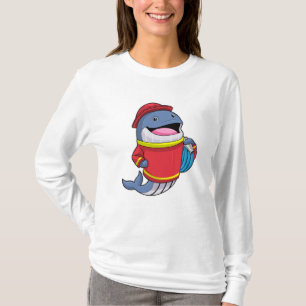 Whale als Feuerwehrmann mit Schlauch T-Shirt