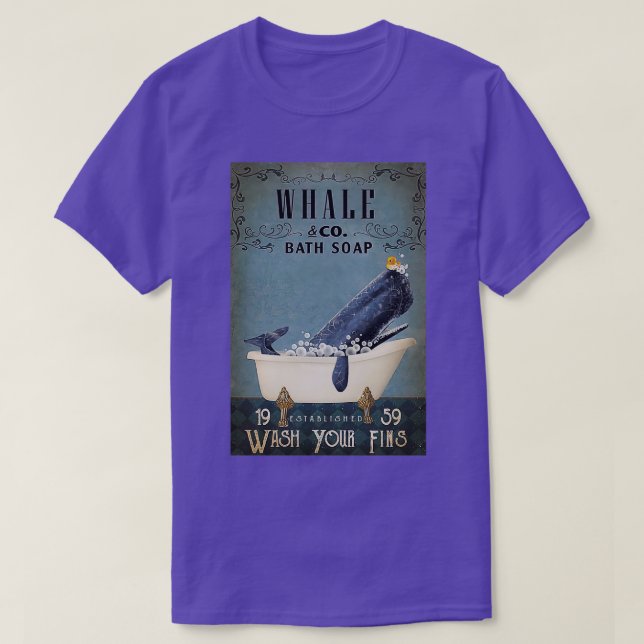 Whale amp CO Badeseife waschen Sie Ihre Paws Whale T-Shirt (Design vorne)