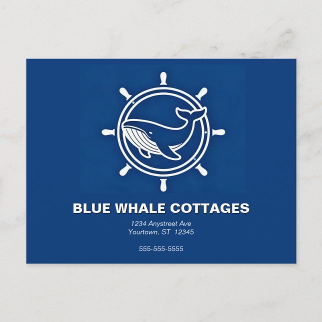 Whale and Helm Vacation Rental Postkarte (Vorderseite)