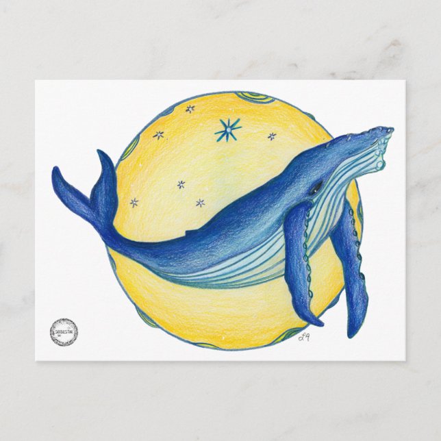 Whale Art, Sirian Starseed, Whale Postcard Postkarte (Vorderseite)