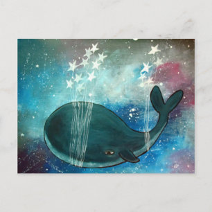 Whale Art Whimsical Carte postale Cute Artwork